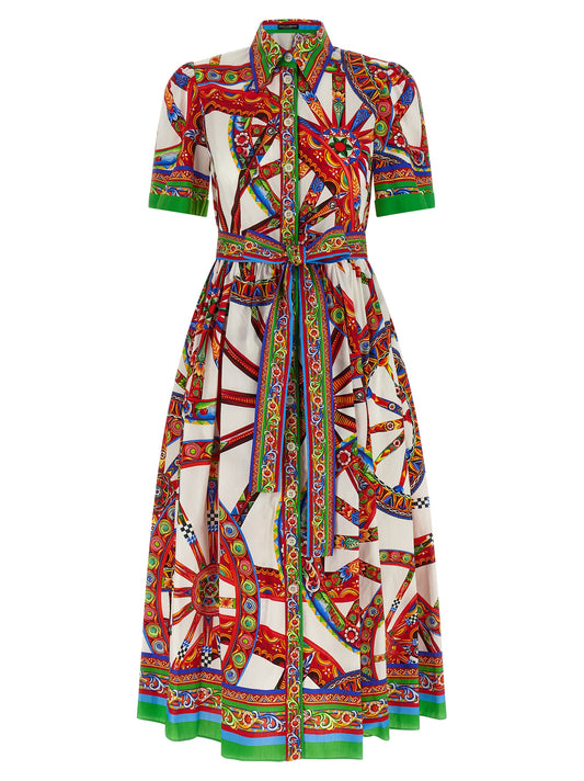 Robe mi-longue Dolce & Gabbana en coton multicolore – DO-341139