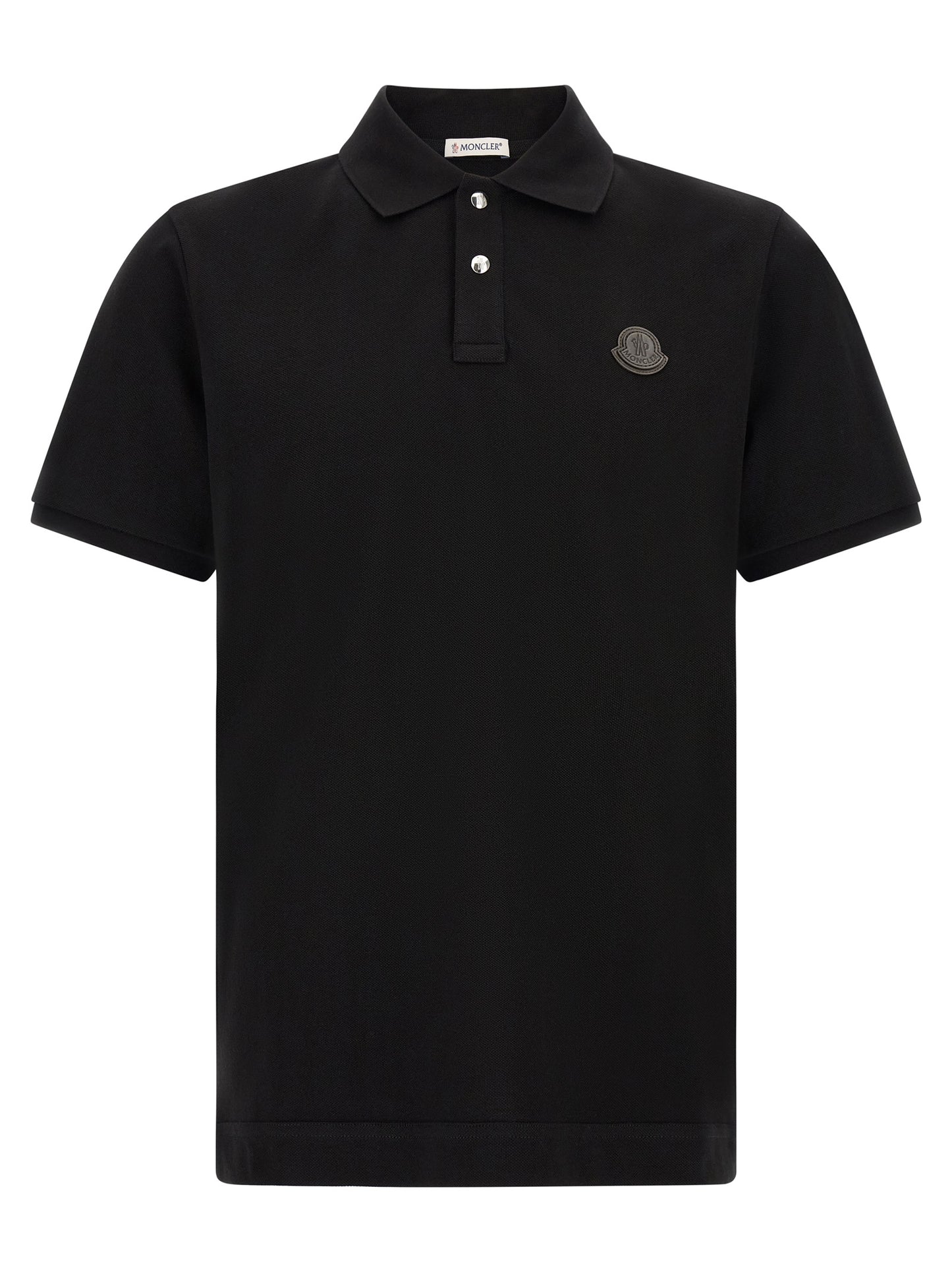 Moncler Black Leather Polo Shirt