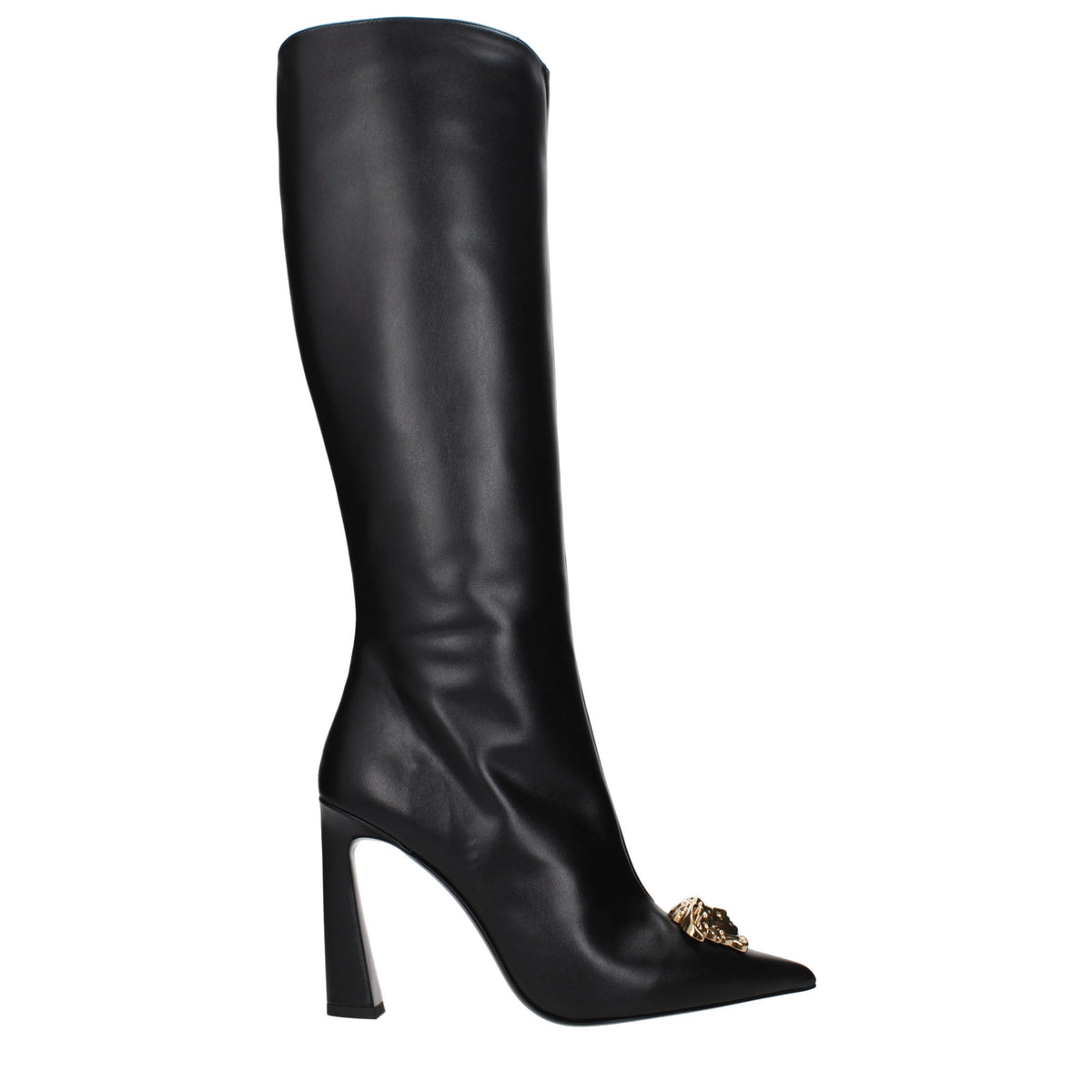 Bottes Versace femme en cuir noir – VE-15570345296137