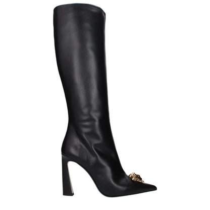 Bottes Versace femme en cuir noir – VE-15570345296137
