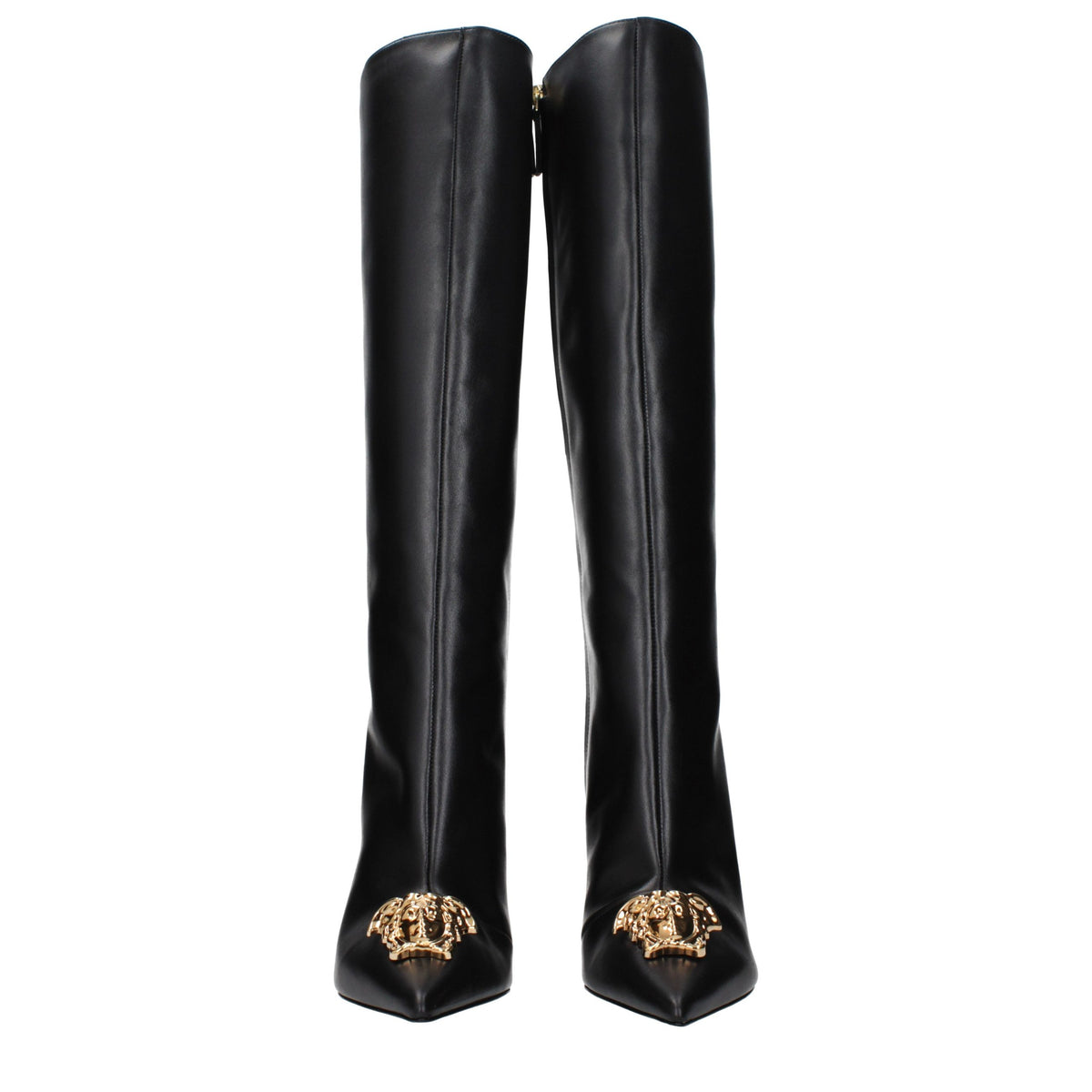 Bottes Versace femme en cuir noir – VE-15570345296137