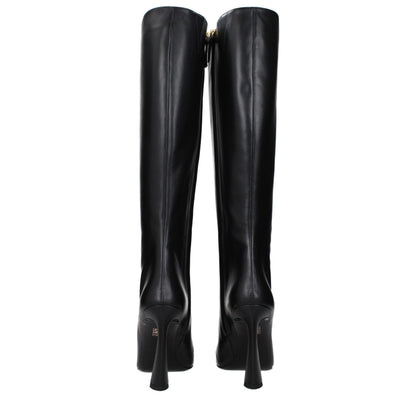 Bottes Versace femme en cuir noir – VE-15570345296137