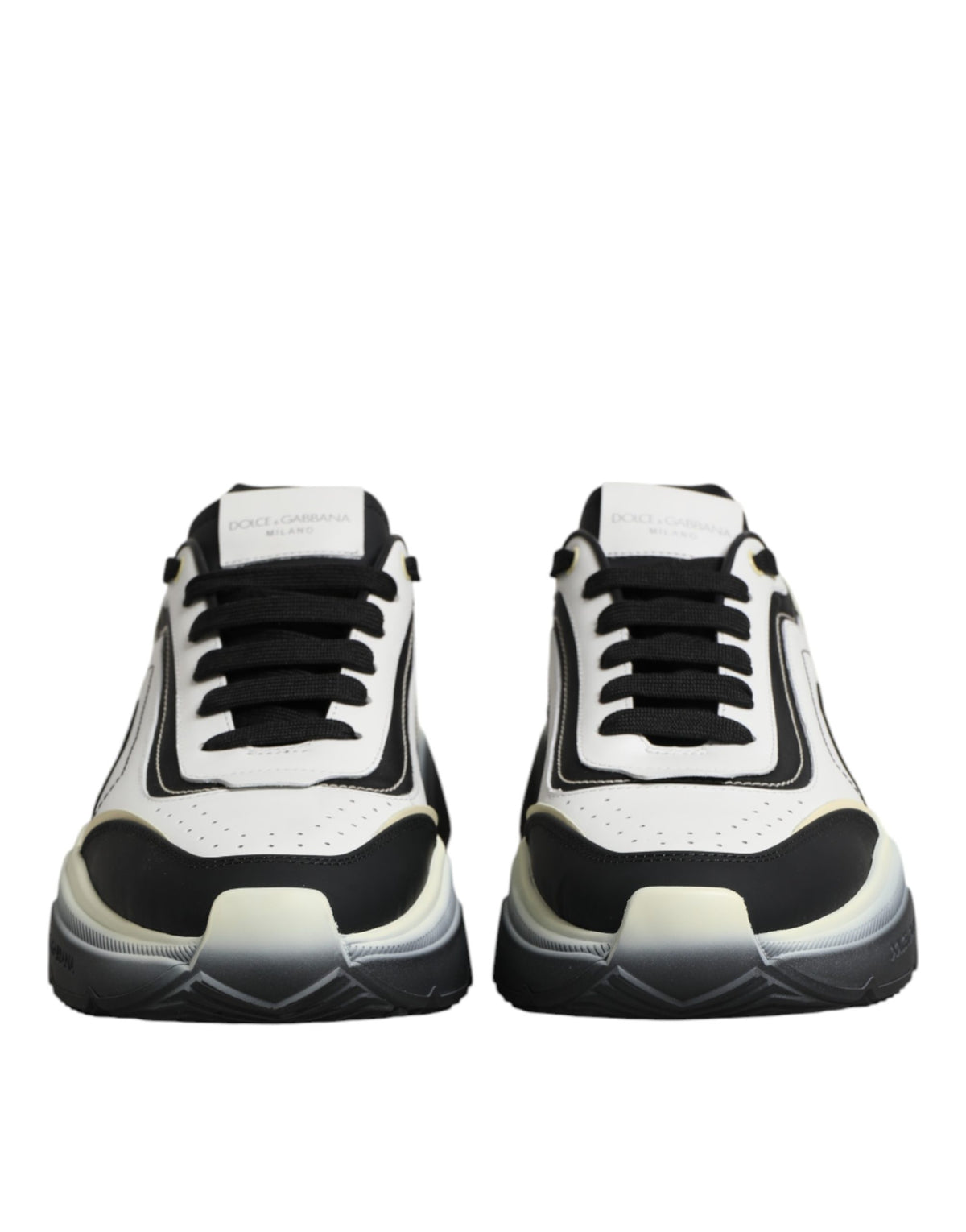 Baskets Dolce & Gabbana homme Daymaster en cuir de veau blanc et noir – MV8958