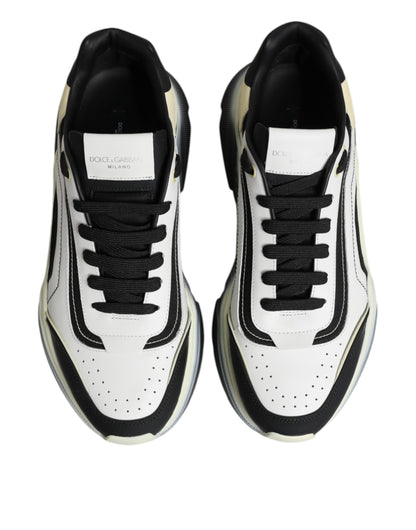 Baskets Dolce & Gabbana homme Daymaster en cuir de veau blanc et noir – MV8958