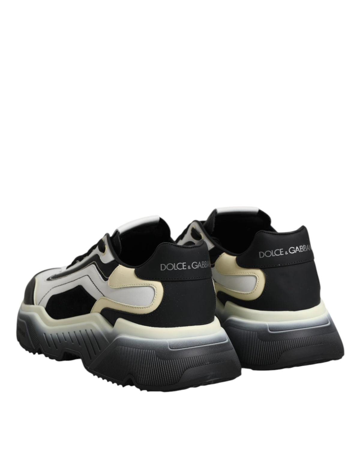 Baskets Dolce & Gabbana homme Daymaster en cuir de veau blanc et noir – MV8958