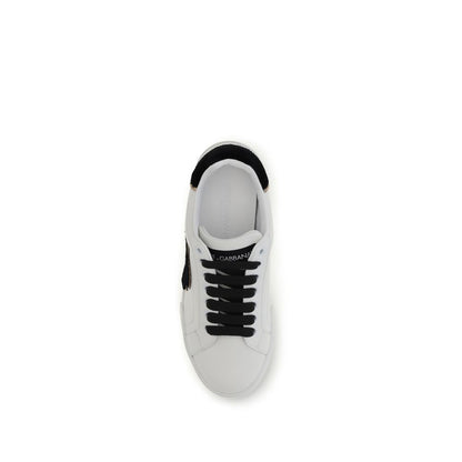 Baskets Dolce & Gabbana femme en cuir de veau blanc – DO-CK2488A3L778B926