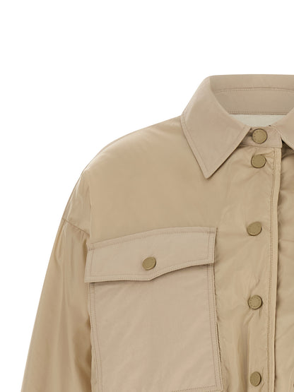 Max Mara Beige Polyester Full-Length Jacket