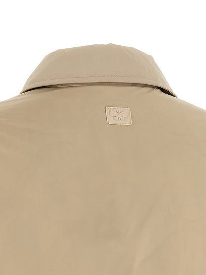 Max Mara Beige Polyester Full-Length Jacket