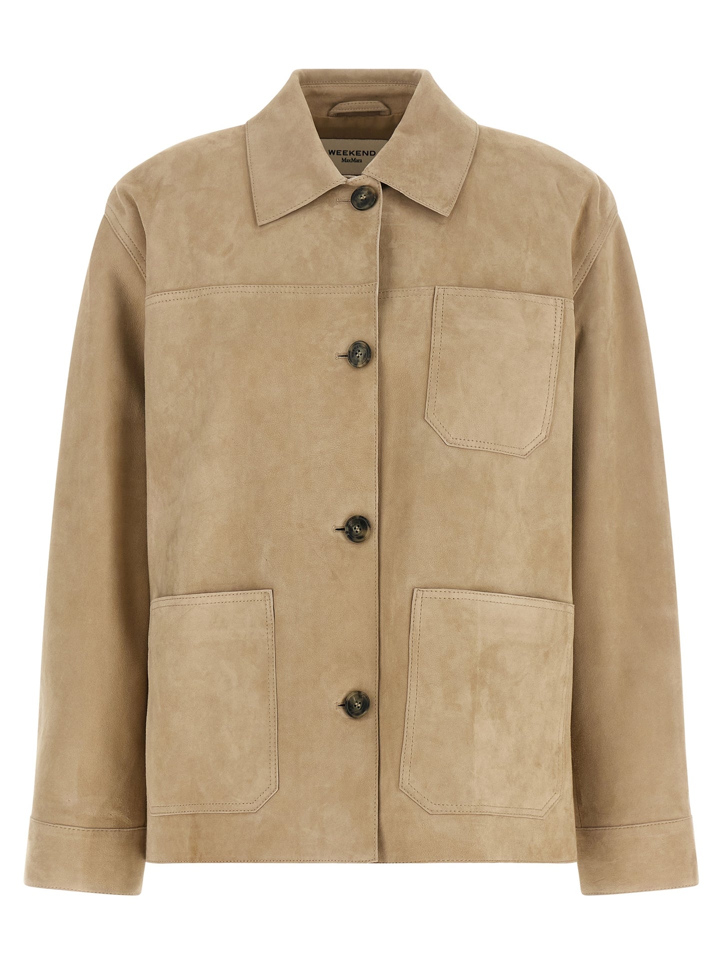 Max Mara Beige Lamb Leather Leather Jacket