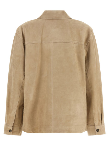 Max Mara Beige Lamb Leather Leather Jacket