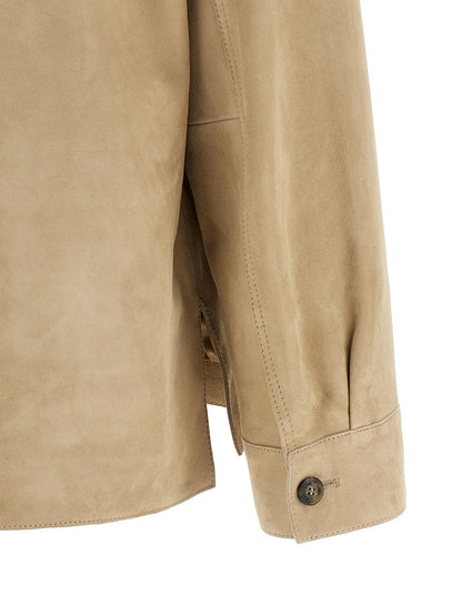 Max Mara Beige Lamb Leather Leather Jacket