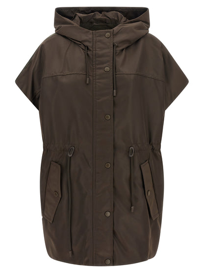 Max Mara Brown Polyamide Sleeveless Jacket