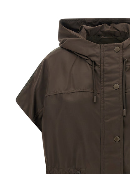 Max Mara Brown Polyamide Sleeveless Jacket