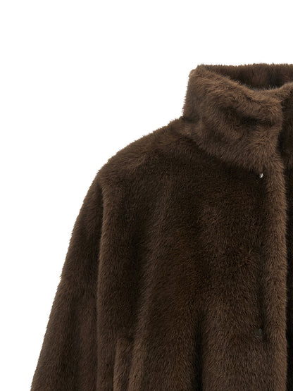 Max Mara Brown Polyester Full-Length Jacket