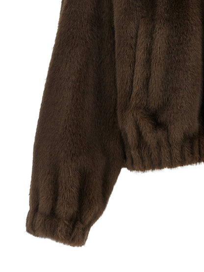 Max Mara Brown Polyester Full-Length Jacket