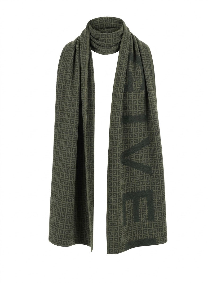 Écharpe Givenchy homme en laine, cachemire et soie verte – GIGV3518J5285002SG