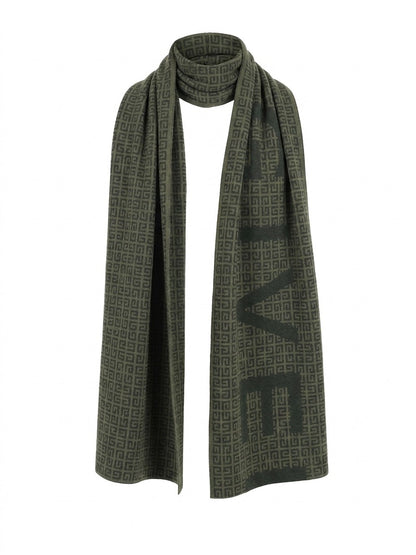 Écharpe Givenchy homme en laine, cachemire et soie verte – GIGV3518J5285002SG