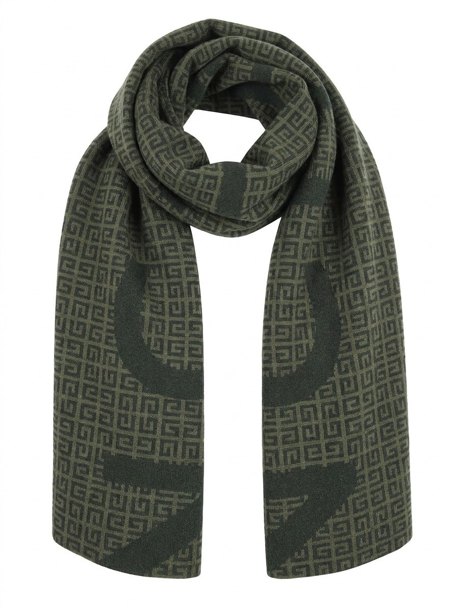 Écharpe Givenchy homme en laine, cachemire et soie verte – GIGV3518J5285002SG