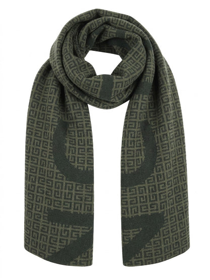 Écharpe Givenchy homme en laine, cachemire et soie verte – GIGV3518J5285002SG