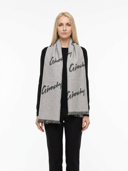 Écharpe Givenchy femme en laine et cachemire grise – GIGW7020J5089001SG