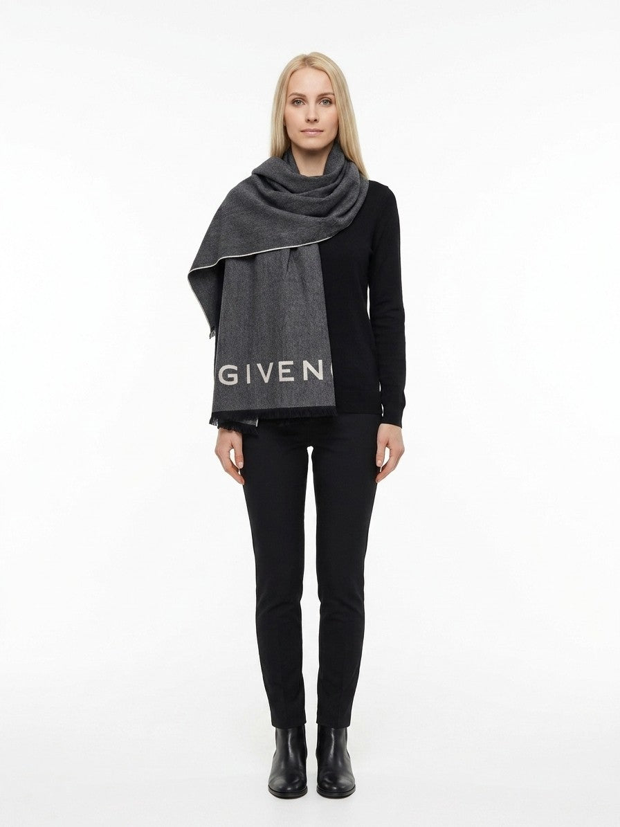 Écharpe Givenchy femme en laine grise – GIGW7020J5778005SG