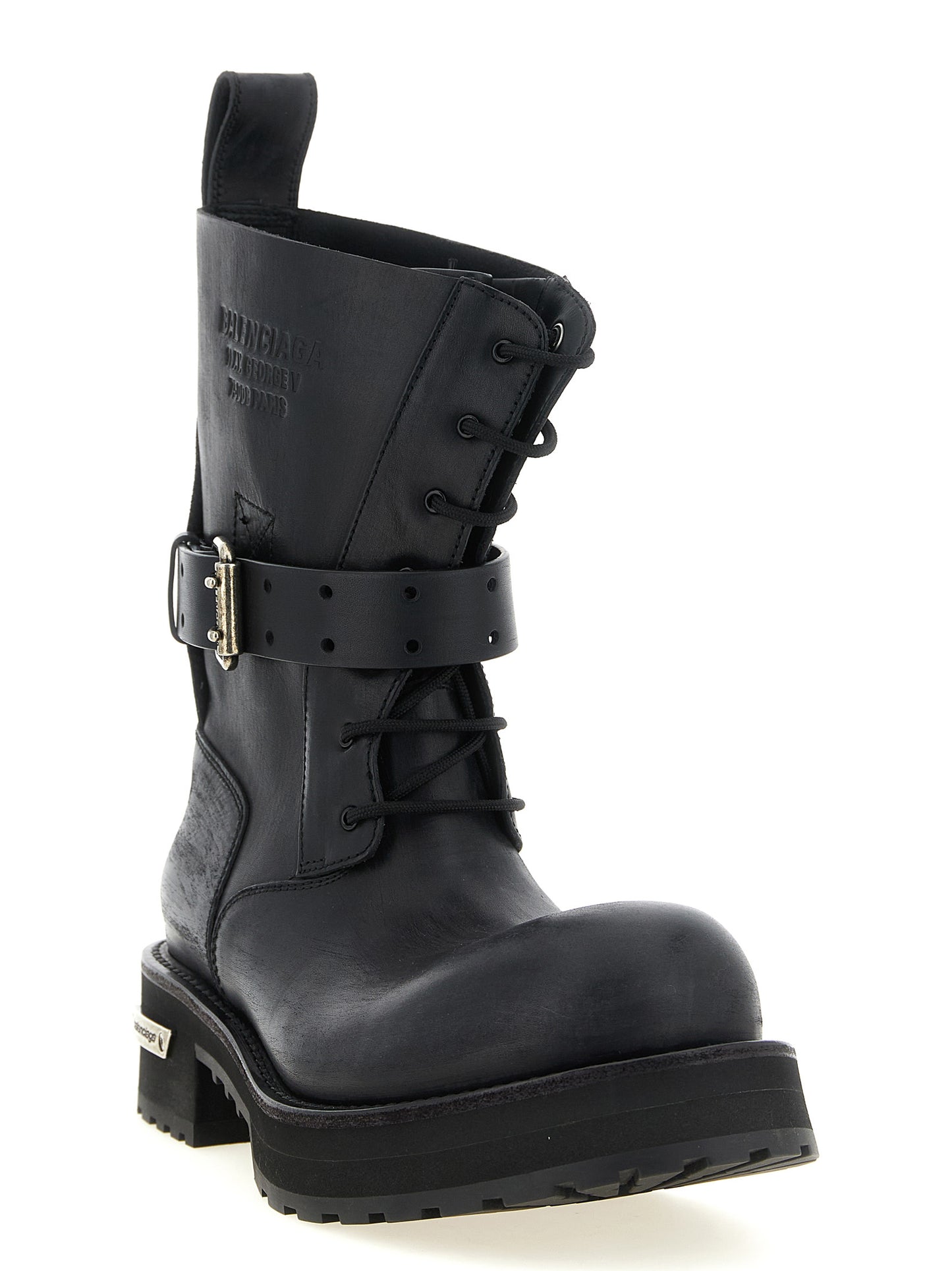 Balenciaga Black Calfskin Ankle Boots