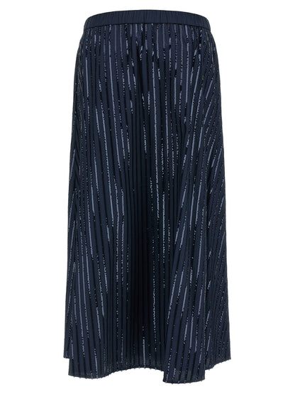 Max Mara Blue Cotton Mini Skirt