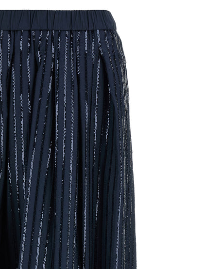 Max Mara Blue Cotton Mini Skirt