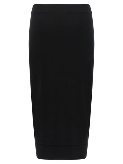 Max Mara Black Viscose Midi Skirt