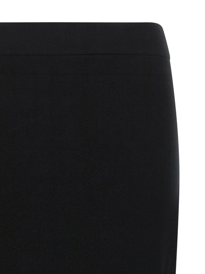 Max Mara Black Viscose Midi Skirt