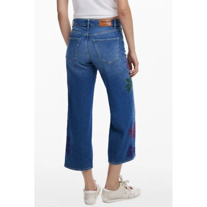 Jean Desigual femme en coton bleu clair – DE-47040