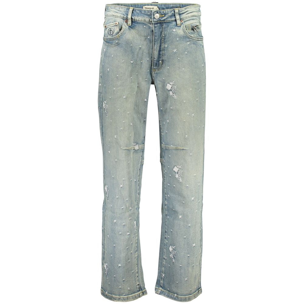 Jean Desigual femme en coton bleu clair – DE-47144