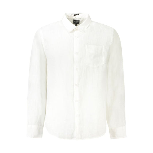 Guess Jeans White Linen Mens Shirt