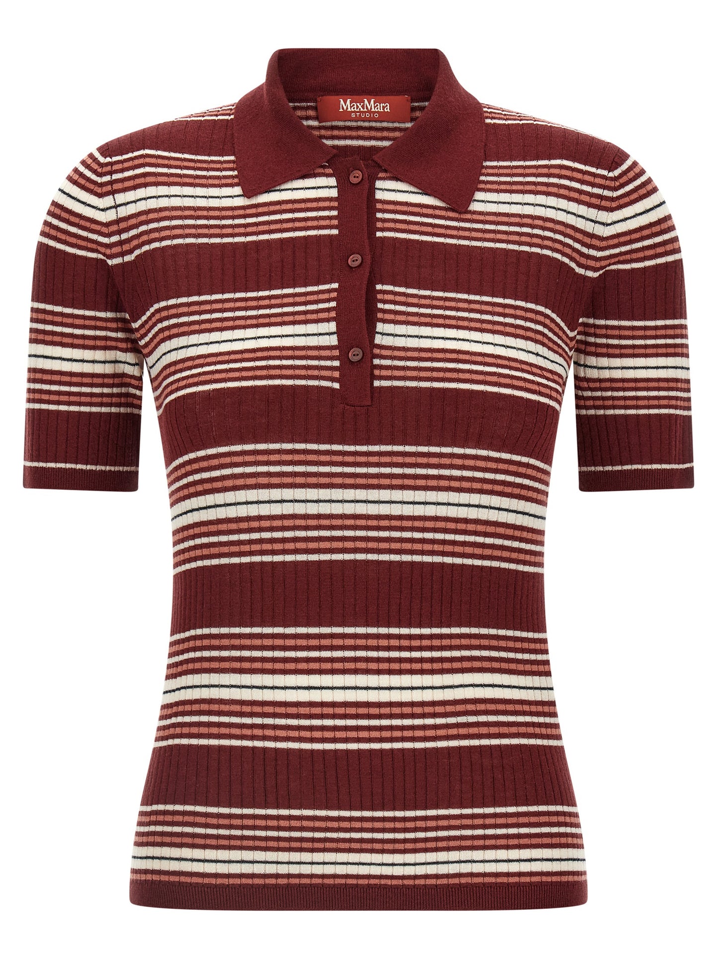 Max Mara Bordeaux Silk Polo Shirt