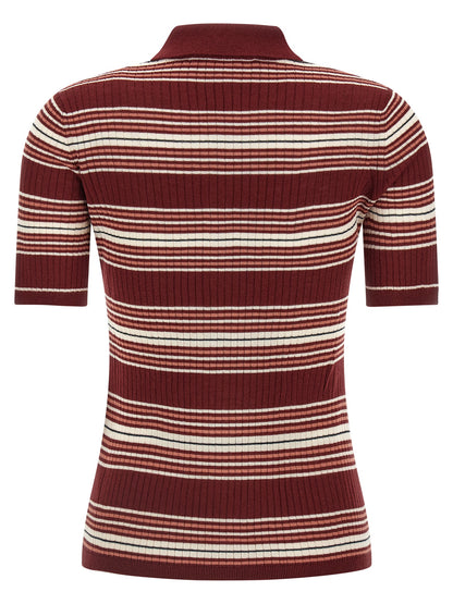 Max Mara Bordeaux Silk Polo Shirt