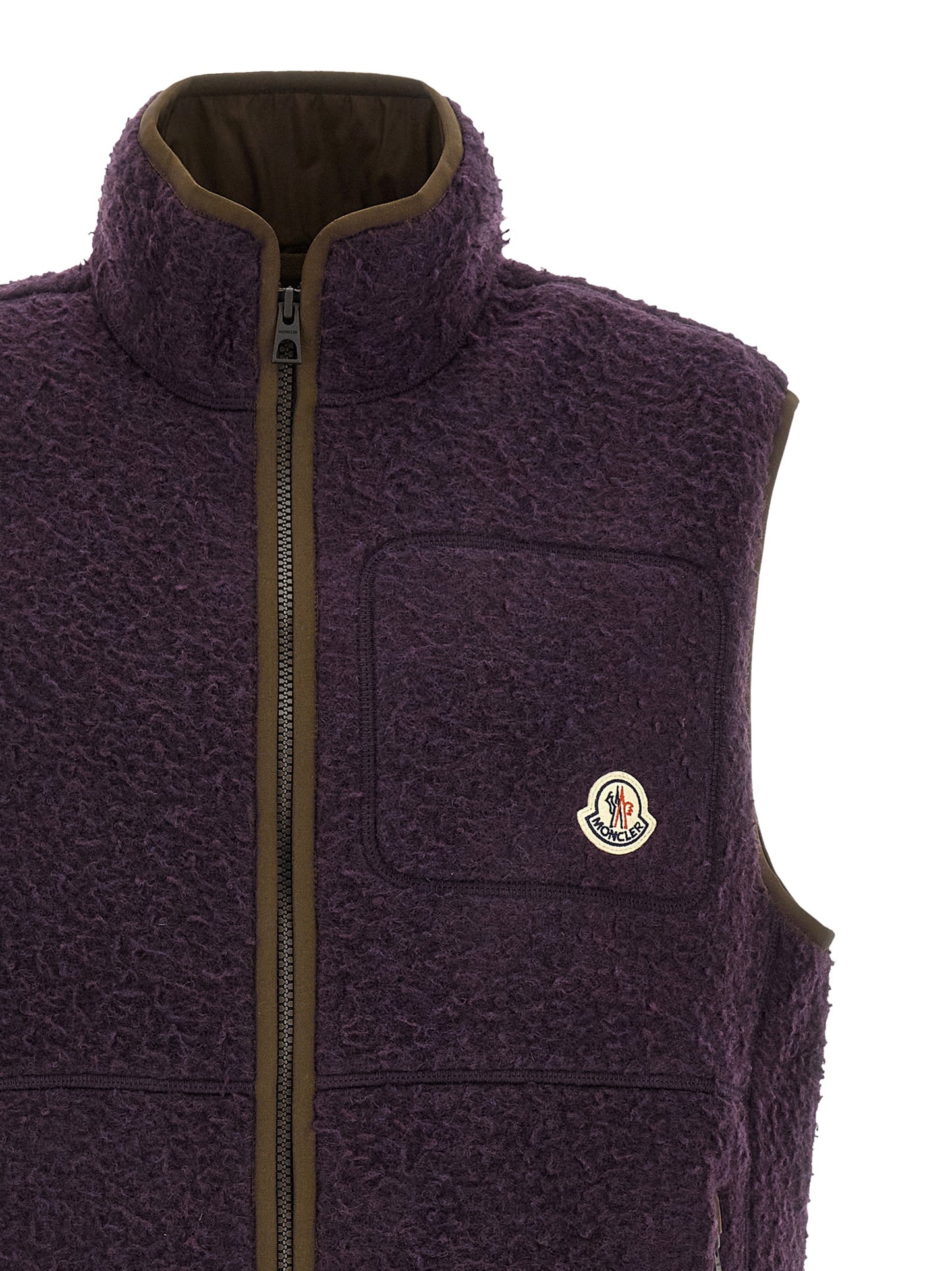 Moncler Purple Polyester Sleeveless Jacket