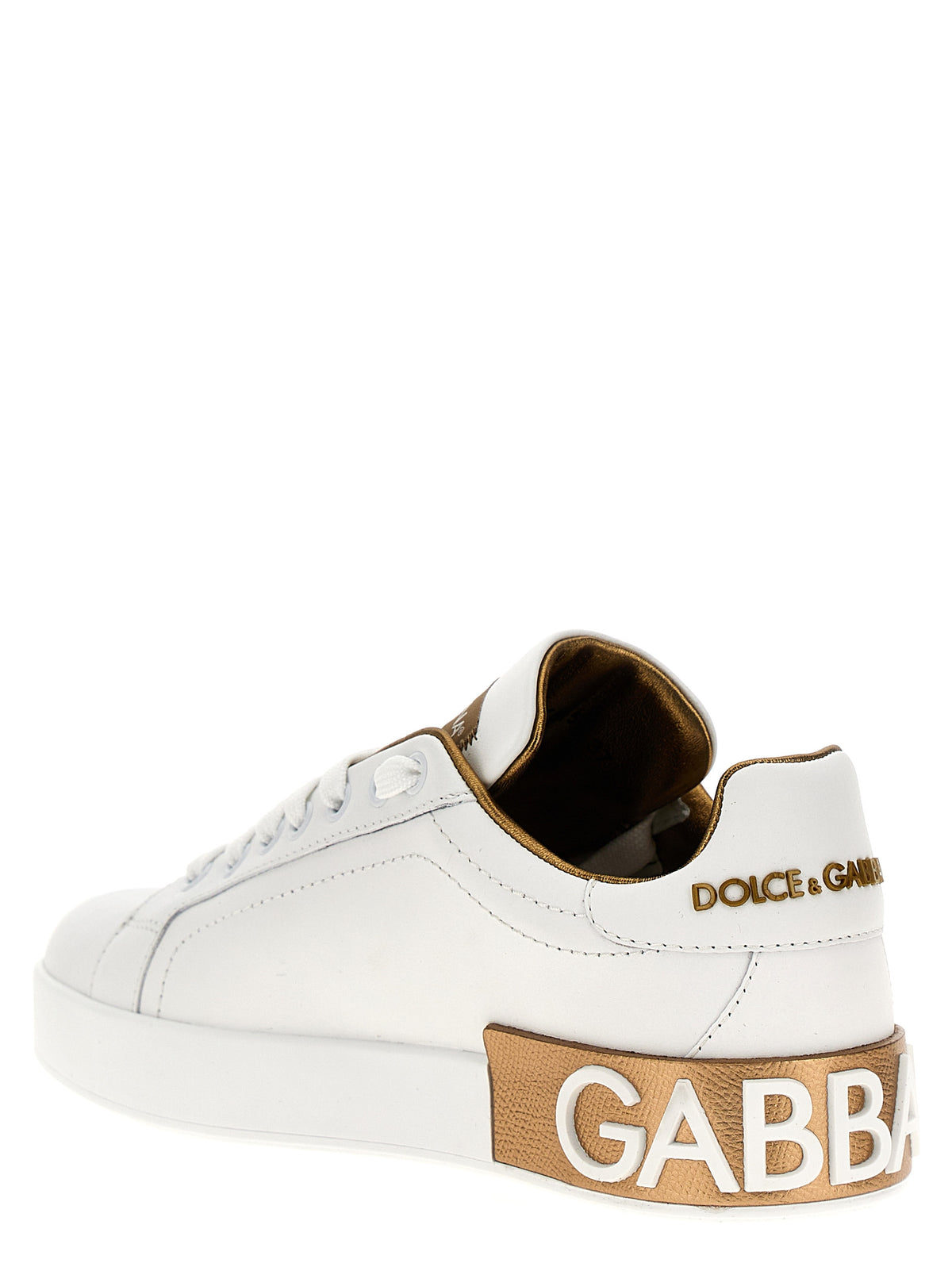 Baskets Dolce & Gabbana femme Portofino en cuir de veau doré – DO-263943