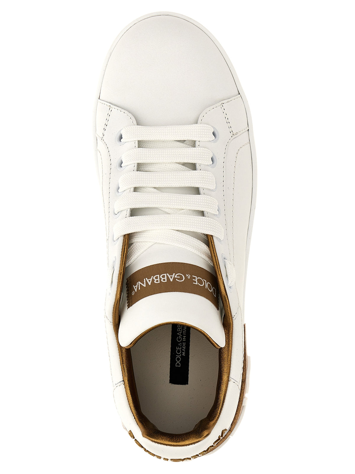 Baskets Dolce & Gabbana femme Portofino en cuir de veau doré – DO-263943