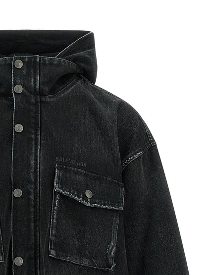 Balenciaga Black Cotton Denim Jacket