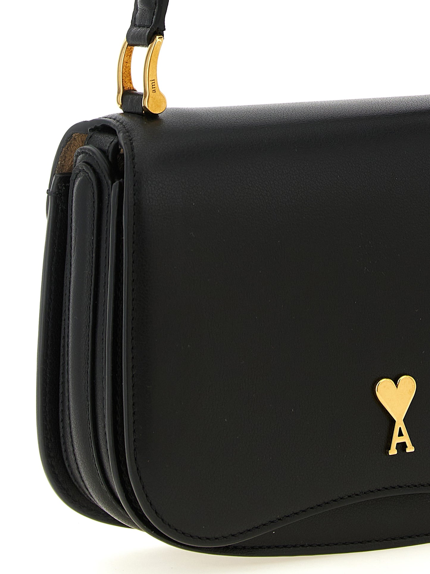 Ami Paris Black Cowhide Handbag