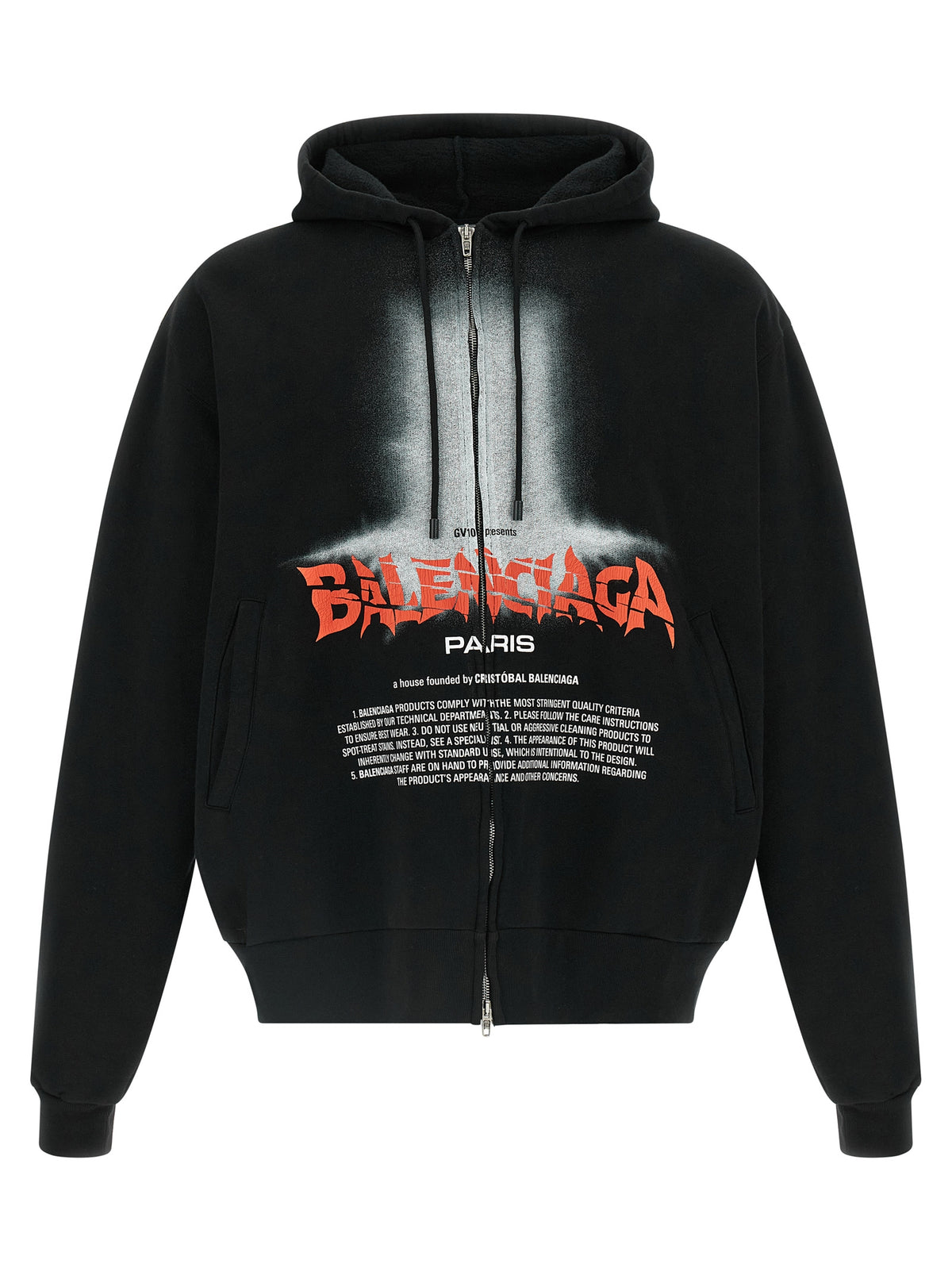 Sweat à capuche Balenciaga homme The Door en coton noir – BA-341696