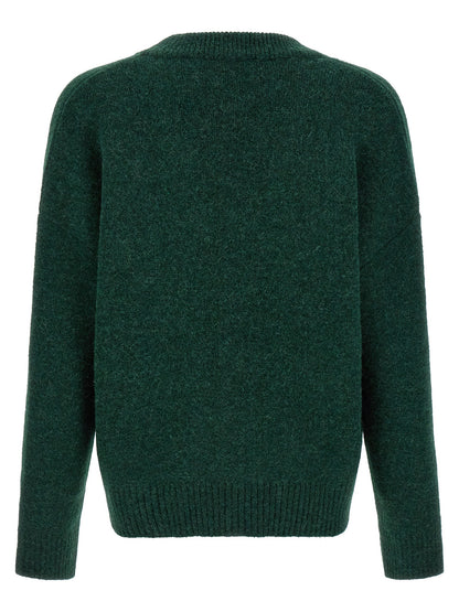 Ami Paris Bicolor Alpaca Leather Cardigan