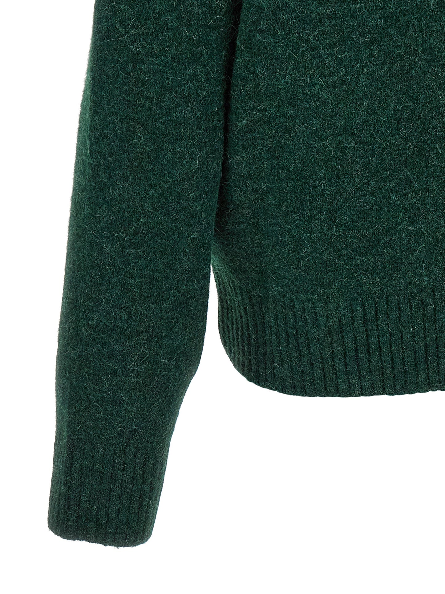 Ami Paris Bicolor Alpaca Leather Cardigan