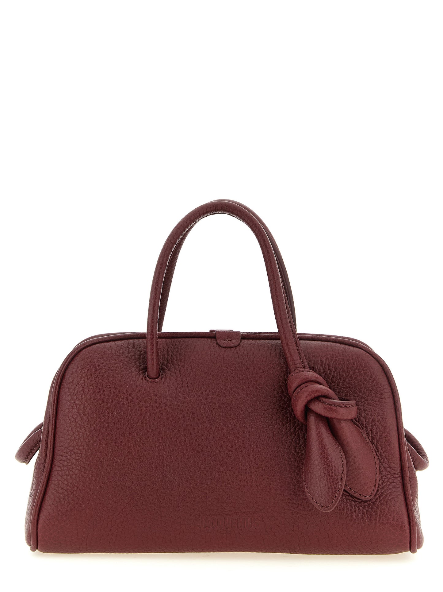 Jacquemus Bordeaux Calfskin Handbag