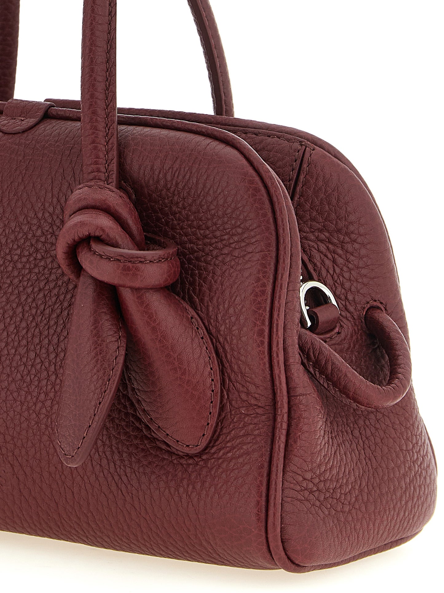 Jacquemus Bordeaux Calfskin Handbag