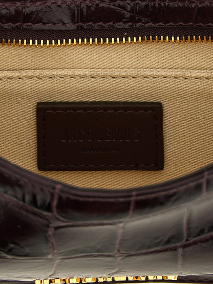 Jacquemus Bordeaux Calfskin Shoulder Bag