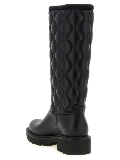 Bottes hautes Moncler femme Kickstream en PVC noir – MO-339605