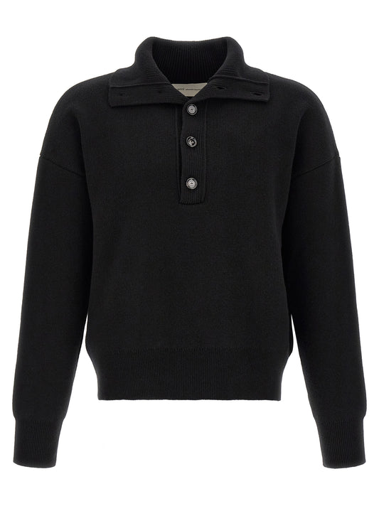 Ami Paris Black Wool Cardigan