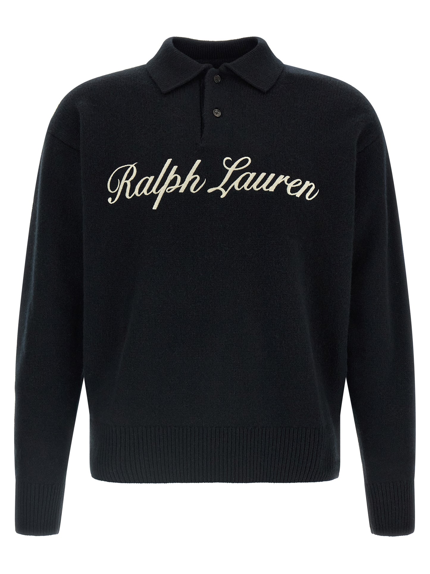 Polo Ralph Lauren Black Wool Polo Shirt