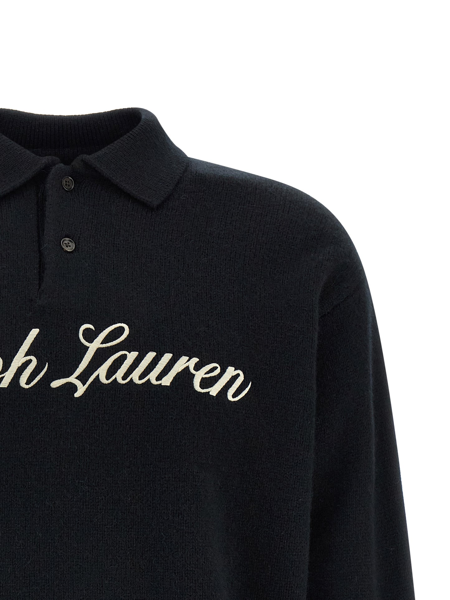 Polo Ralph Lauren Black Wool Polo Shirt
